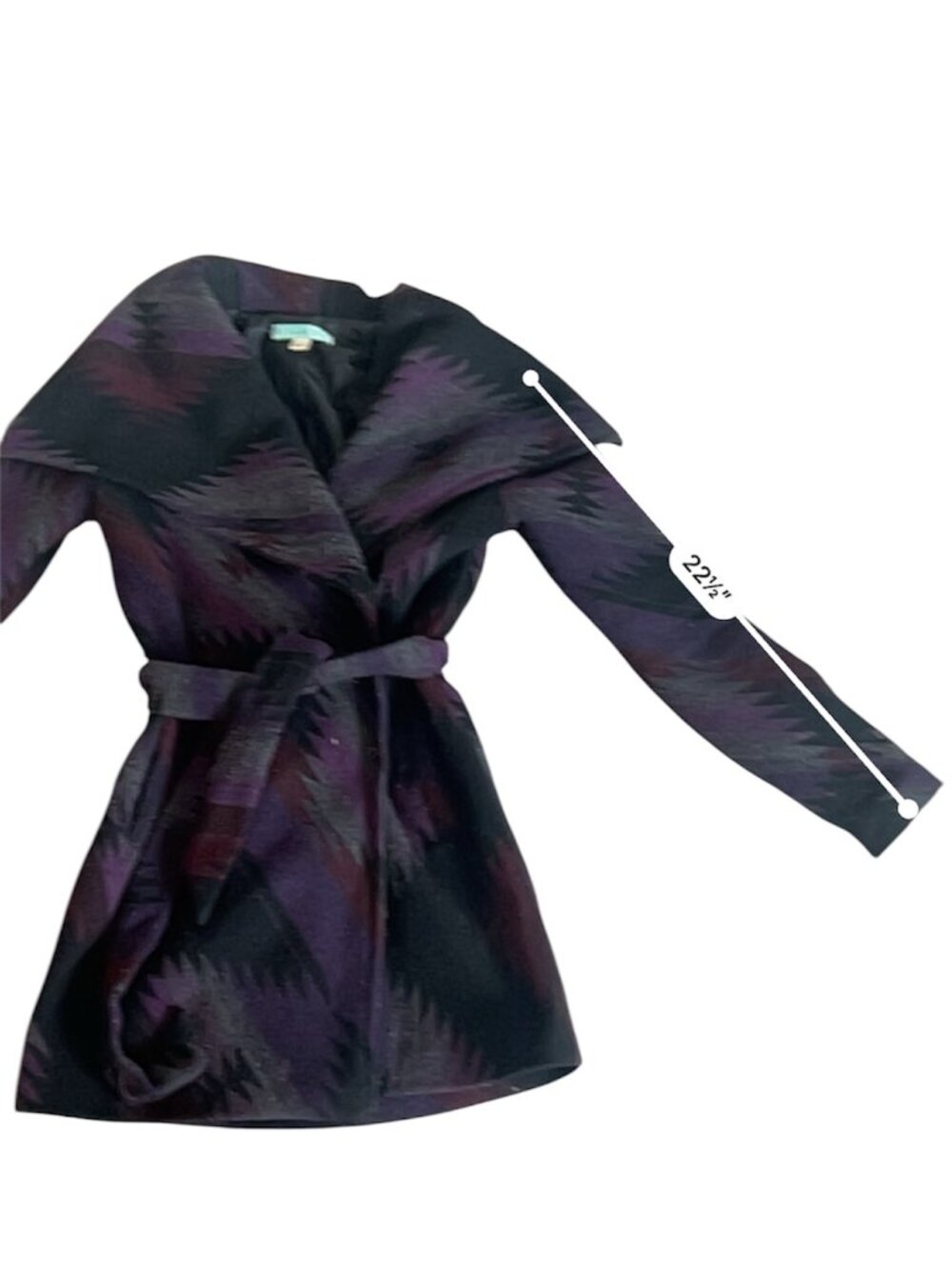 Aztec Print Wool-Look Coat - Picture 5 of 8
